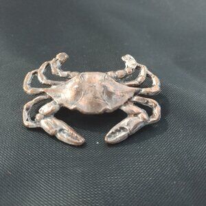 Vintage Metal Crab Brooch, 2"x1.75"